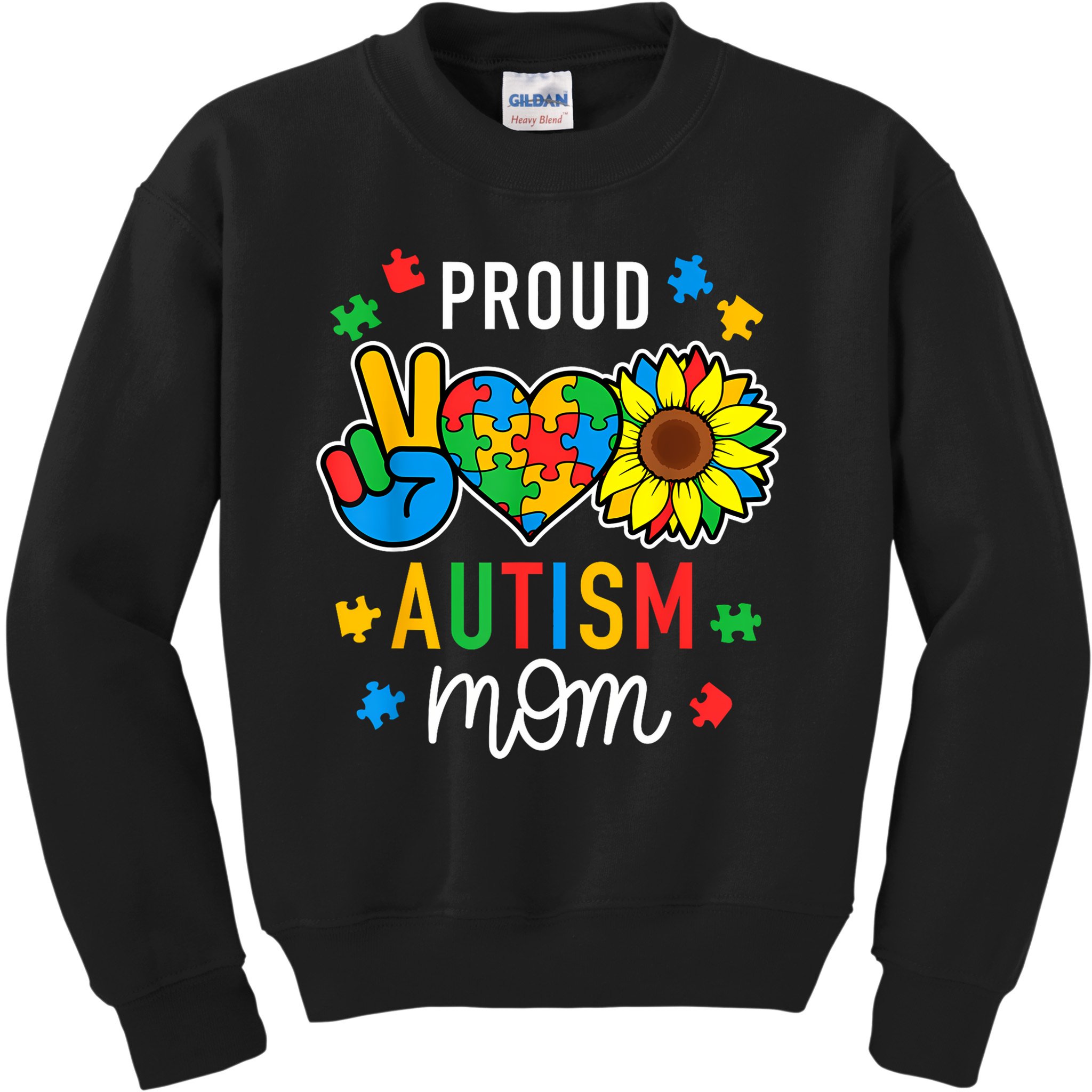 I'm A Proud Autism Mom Autism Awareness For Mom  Kids Sweatshirt