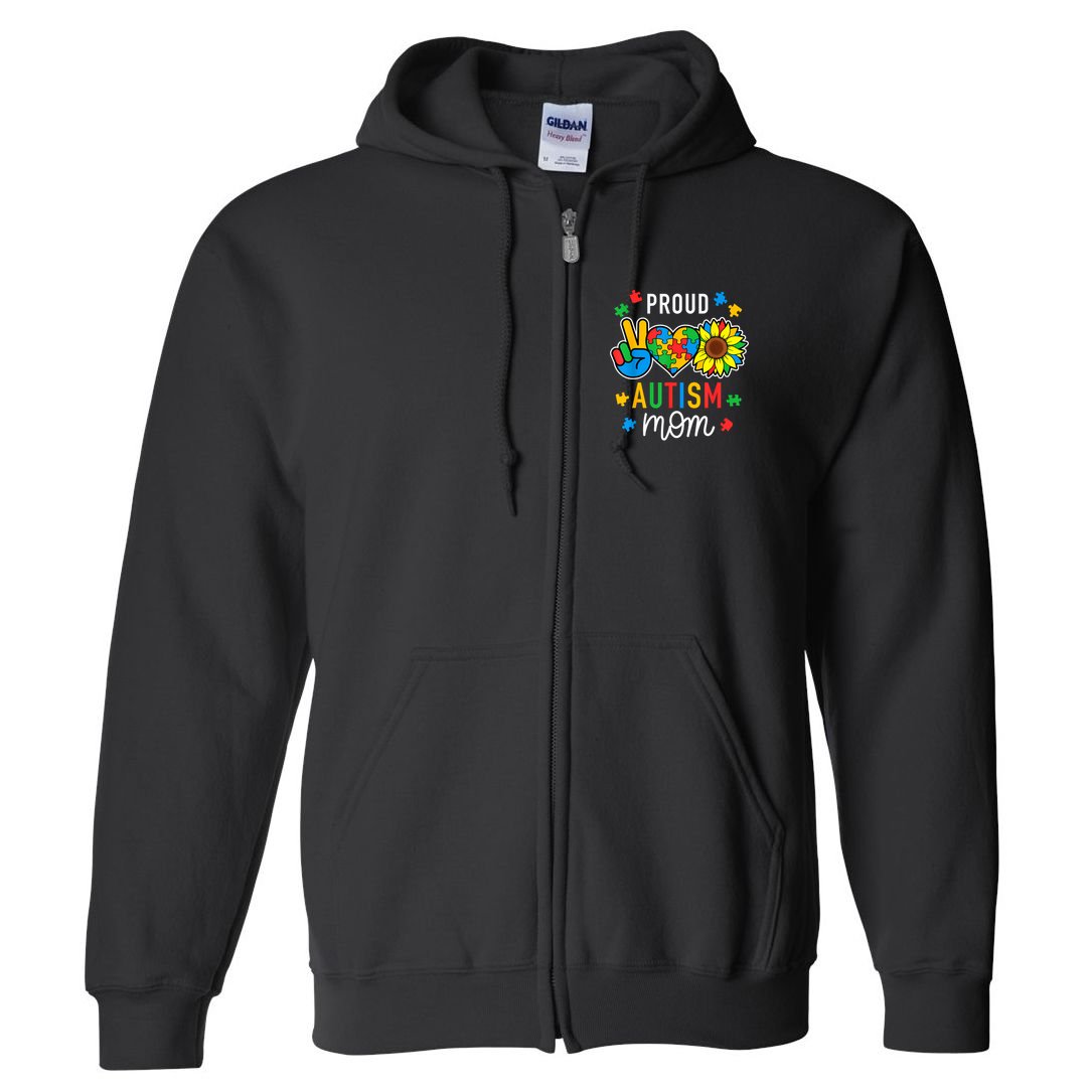 I'm A Proud Autism Mom Autism Awareness For Mom  Full Zip Hoodie
