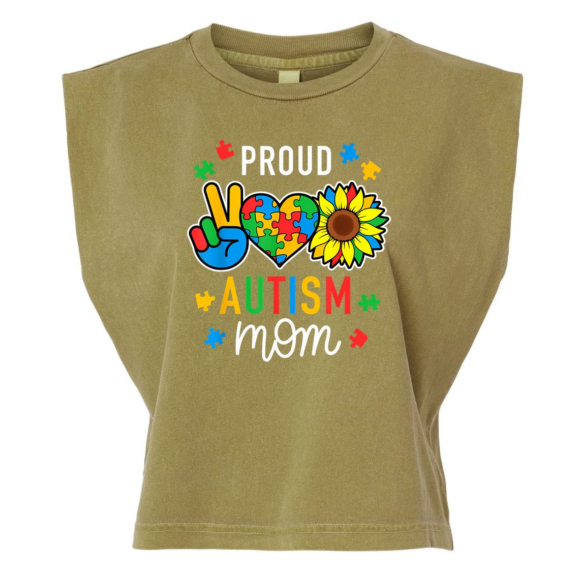 I'm A Proud Autism Mom Autism Awareness For Mom  Garment-Dyed Women's Muscle Tee