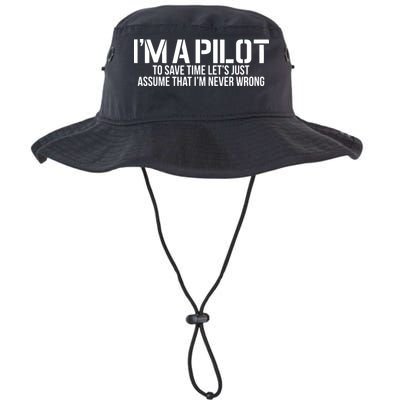 Im A Pilot To Save Time Never Wrong Aviation Bucket Hat