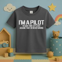 Im A Pilot To Save Time Never Wrong Aviation Toddler T-Shirt