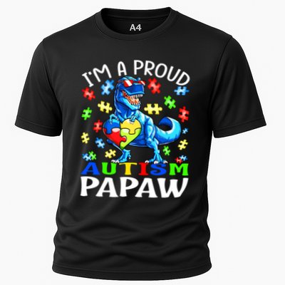 I'm A Proud Autism Papaw Dinosaur Gift Performance Shirt
