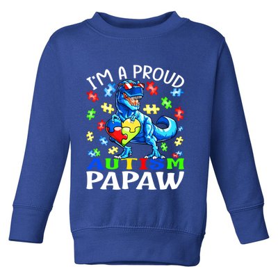 I'm A Proud Autism Papaw Dinosaur Gift Toddler Sweatshirt
