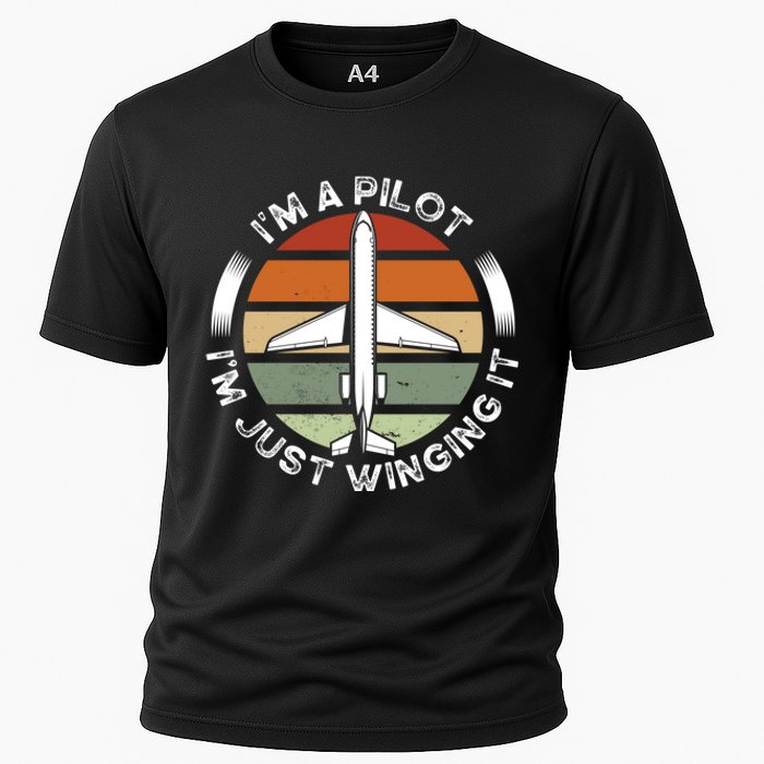 I'm A Pilot I'm Just Winging It Aviation Airline Pilot Cooling Performance Crew T-Shirt