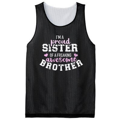 I'm a proud sister of a freaking awesome brother Mesh Reversible Basketball Jersey Tank