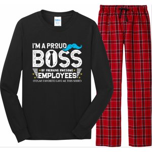 I'm A Proud Boss Of Freaking Awesome Employees Bosses Day Cute Gift Long Sleeve Pajama Set