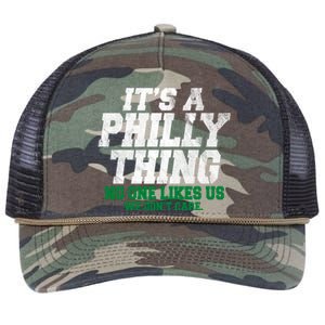 It's A Philly Thing No One Likes Us We Don't Care Funny Retro Rope Trucker Hat Cap