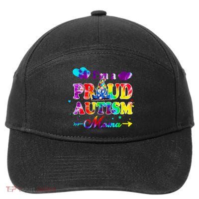I'm A Proud Autism Mama Tie Dye Gnome Cool Gift 7-Panel Snapback Hat