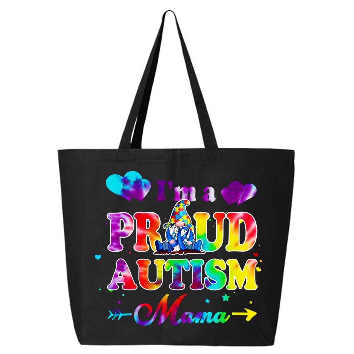 I'm A Proud Autism Mama Tie Dye Gnome Cool Gift 25L Jumbo Tote