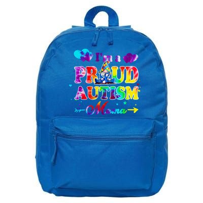 I'm A Proud Autism Mama Tie Dye Gnome Cool Gift 16 in Basic Backpack