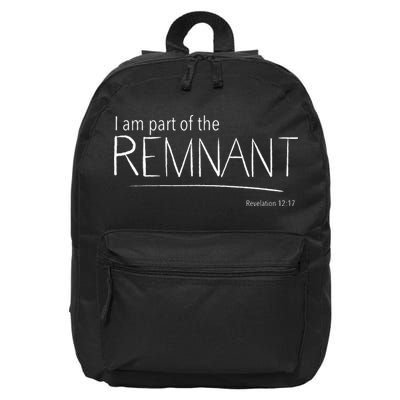 I Am Part Of The Remnant Revelation 12 Seventh Day Adventist 16 in Basic Backpack