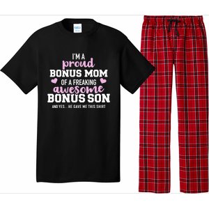 I'm A Proud Bonus Mom Of An Awesome Bonus Son Funny Gift Pajama Set