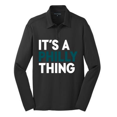 It's A Philly Thing Philadelphia Slogan Silk Touch Performance Long Sleeve Polo