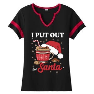 I Always Put Out For Santa Christmas Cookies And Milk Xmas Ladies Halftime Notch Neck Tee