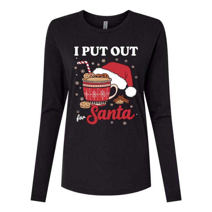 I Always Put Out For Santa Christmas Cookies And Milk Xmas Womens Cotton Relaxed Long Sleeve T-Shirt