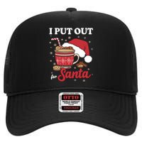 I Always Put Out For Santa Christmas Cookies And Milk Xmas High Crown Mesh Back Trucker Hat