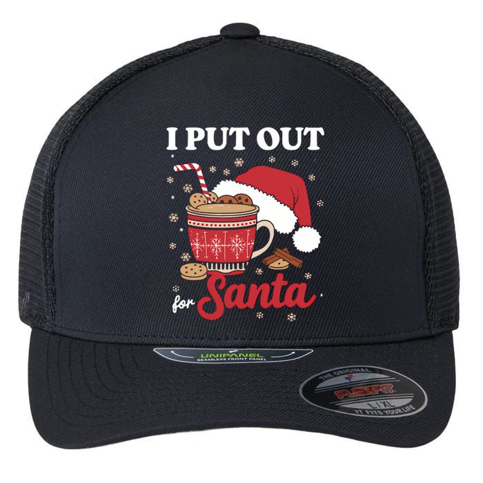 I Always Put Out For Santa Christmas Cookies And Milk Xmas Flexfit Unipanel Trucker Cap