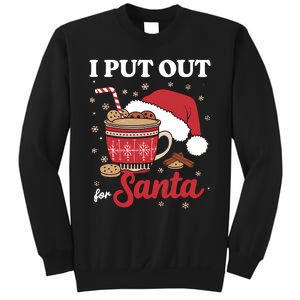 I Always Put Out For Santa Christmas Cookies And Milk Xmas Sweatshirt