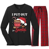 I Always Put Out For Santa Christmas Cookies And Milk Xmas Women's Long Sleeve Flannel Pajama Set 