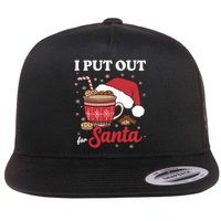 I Always Put Out For Santa Christmas Cookies And Milk Xmas Flat Bill Trucker Hat