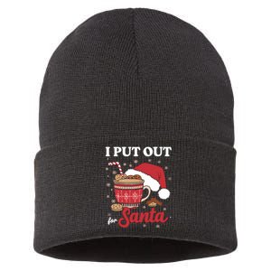 I Always Put Out For Santa Christmas Cookies And Milk Xmas Sustainable Knit Beanie