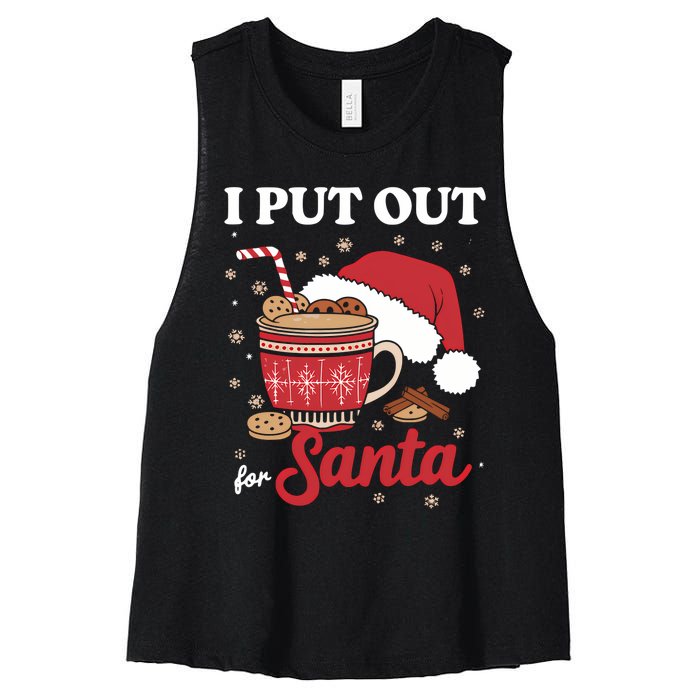 I Always Put Out For Santa Christmas Cookies And Milk Xmas Women's Racerback Cropped Tank