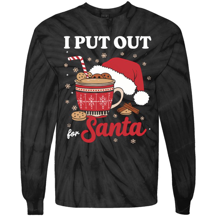 I Always Put Out For Santa Christmas Cookies And Milk Xmas Tie-Dye Long Sleeve Shirt