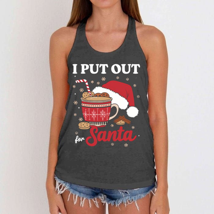 I Always Put Out For Santa Christmas Cookies And Milk Xmas Women's Knotted Racerback Tank