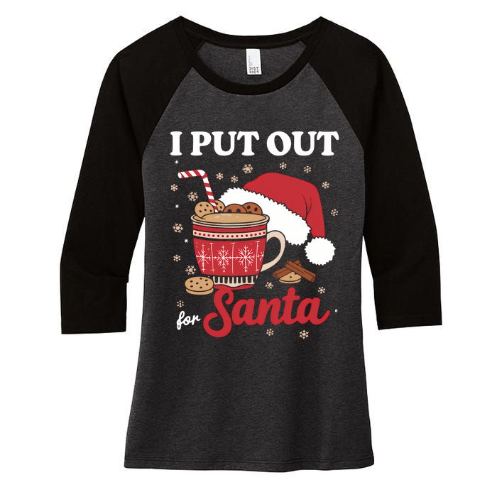 I Always Put Out For Santa Christmas Cookies And Milk Xmas Women's Tri-Blend 3/4-Sleeve Raglan Shirt