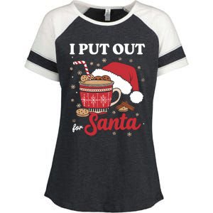 I Always Put Out For Santa Christmas Cookies And Milk Xmas Enza Ladies Jersey Colorblock Tee