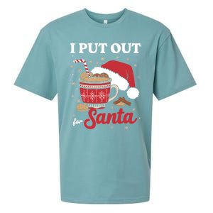 I Always Put Out For Santa Christmas Cookies And Milk Xmas Sueded Cloud Jersey T-Shirt