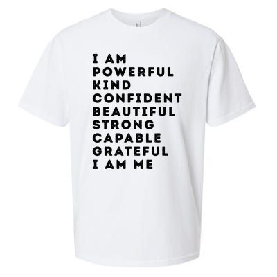 I Am Powerful Kind Confident Beautiful Strong Capable Quote Sueded Cloud Jersey T-Shirt