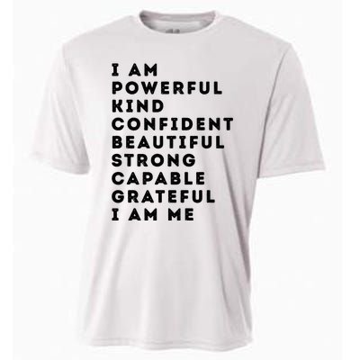 I Am Powerful Kind Confident Beautiful Strong Capable Quote Cooling Performance Crew T-Shirt