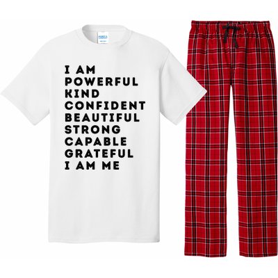 I Am Powerful Kind Confident Beautiful Strong Capable Quote Pajama Set