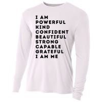 I Am Powerful Kind Confident Beautiful Strong Capable Quote Cooling Performance Long Sleeve Crew