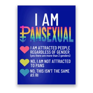 I Am Pansexual Cool Gift Lgbtqia Pride Rainbow Hearts Cool Gift Definition Funny Poster