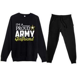 I'm A Proud Army Friend Gift Great Gift Military Friend Premium Crewneck Sweatsuit Set