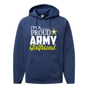 I'm A Proud Army Friend Gift Great Gift Military Friend Performance Fleece Hoodie