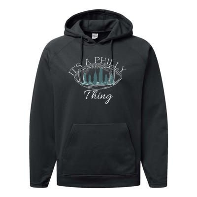 It's A Philly Thing Eagles Football Distressed Retro Performance Fleece Hoodie