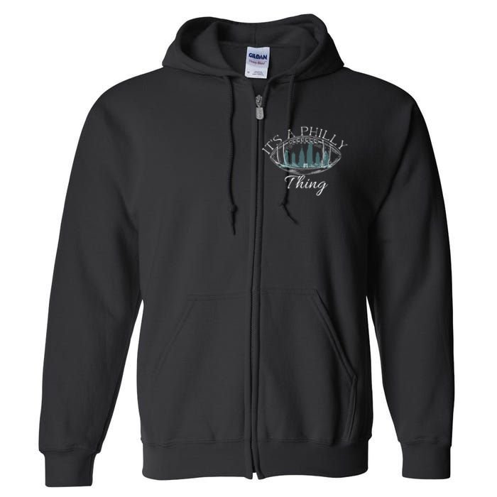 It's A Philly Thing Eagles Football Distressed Retro Full Zip Hoodie