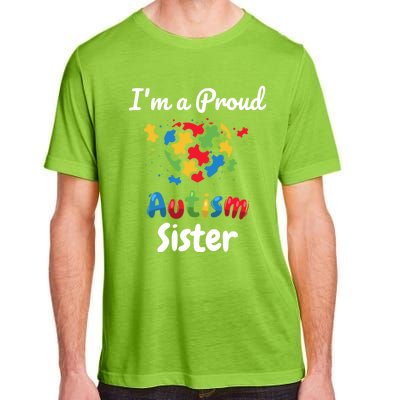 IM A Proud Autism Sister Heart Funny Gift Great Gift Adult ChromaSoft Performance T-Shirt