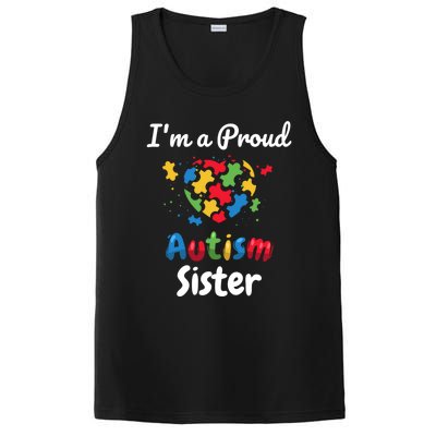 IM A Proud Autism Sister Heart Funny Gift Great Gift PosiCharge Competitor Tank