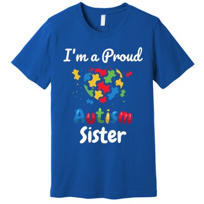 IM A Proud Autism Sister Heart Funny Gift Great Gift Premium T-Shirt