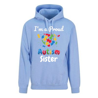 IM A Proud Autism Sister Heart Funny Gift Great Gift Unisex Surf Hoodie