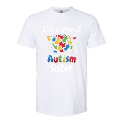 IM A Proud Autism Sister Heart Funny Gift Great Gift Softstyle CVC T-Shirt