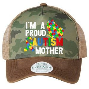 I'am A Proud Autism Mother Of A Warrior Gift Legacy Tie Dye Trucker Hat