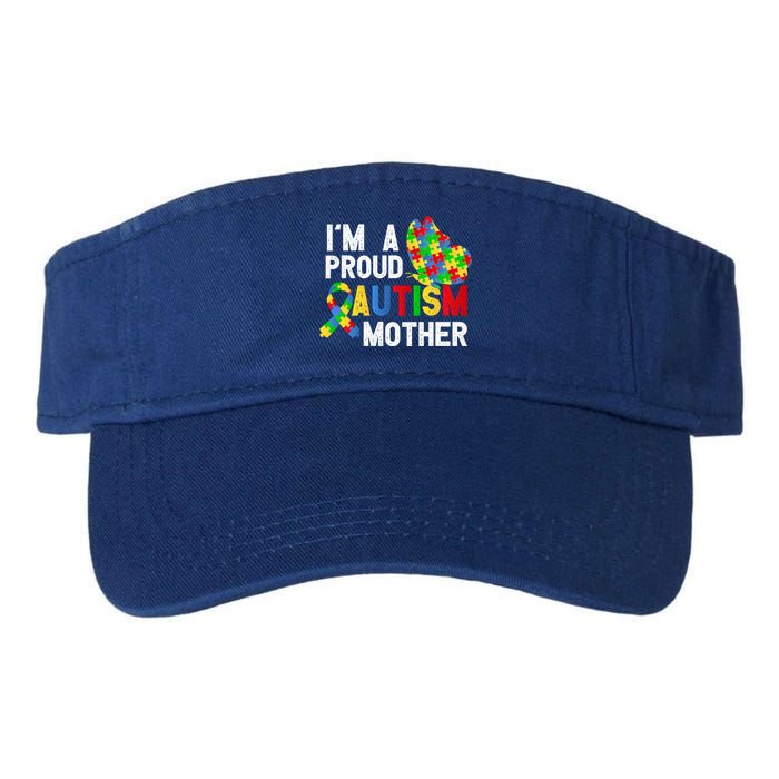 I'am A Proud Autism Mother Of A Warrior Gift Valucap Bio-Washed Visor