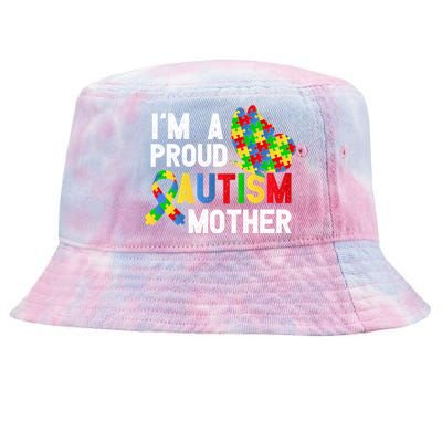 I'am A Proud Autism Mother Of A Warrior Gift Tie-Dyed Bucket Hat