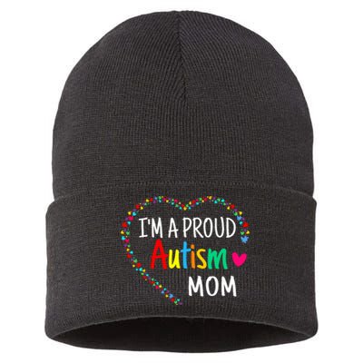 IM A Proud Autism Mom Women Autism Awareness Sustainable Knit Beanie