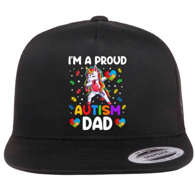 IM A Proud Dad Autism Awareness Dabbing Unicorn Gift Flatbill Hat